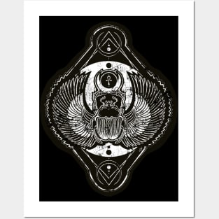 Moon Scarab - scarab, moon, goth, ankh, god, Sun, summer, charm, night, ra, witch Posters and Art